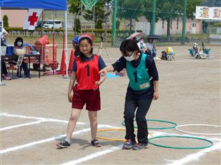 高学団リレーのスタートの様子です。