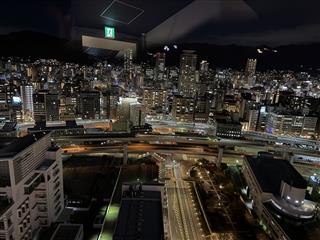 神戸ポートタワー　夜は肌寒く感じられ、岩手とあまり違わない感覚です。夜景がきれいで遠くまで見渡せました。