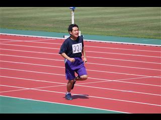 ２００ｍ男子。３年生にとってはこれが最後の走り。