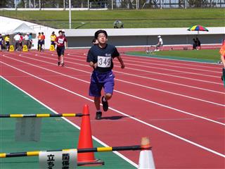 100ｍ走男子、３年生にとってはこれが最後の大会です。